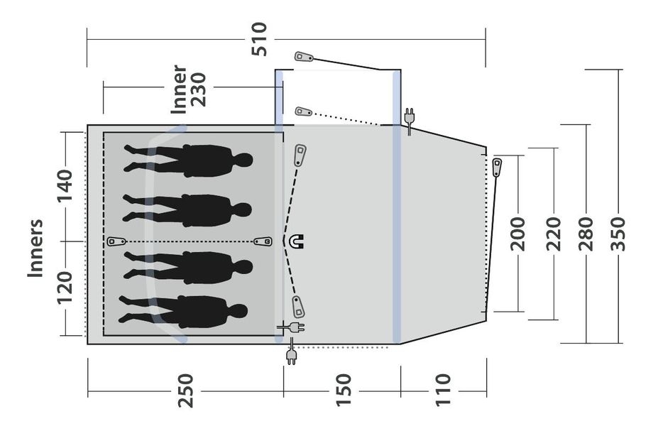 4 Personen Tunnelzelt Montana 4 Air