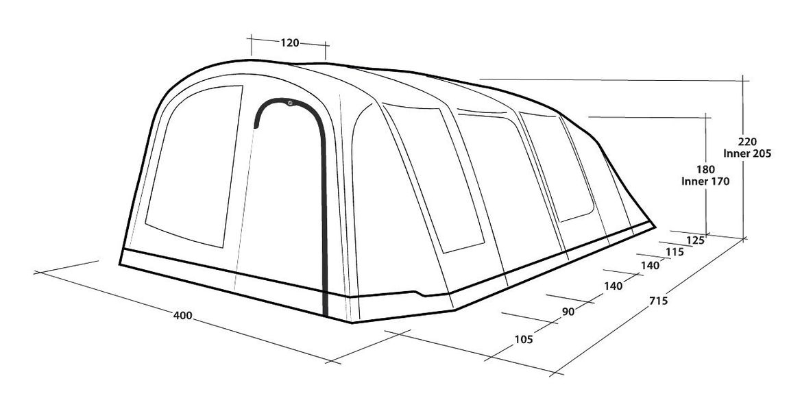 6-8 Personen Tunnelzelt Tennessee 6+2 Air