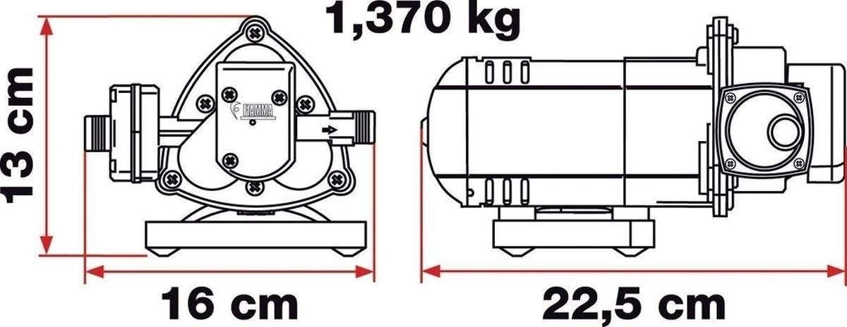 Wasserpumpe Aqua 8 12V Volumen 10 l/min