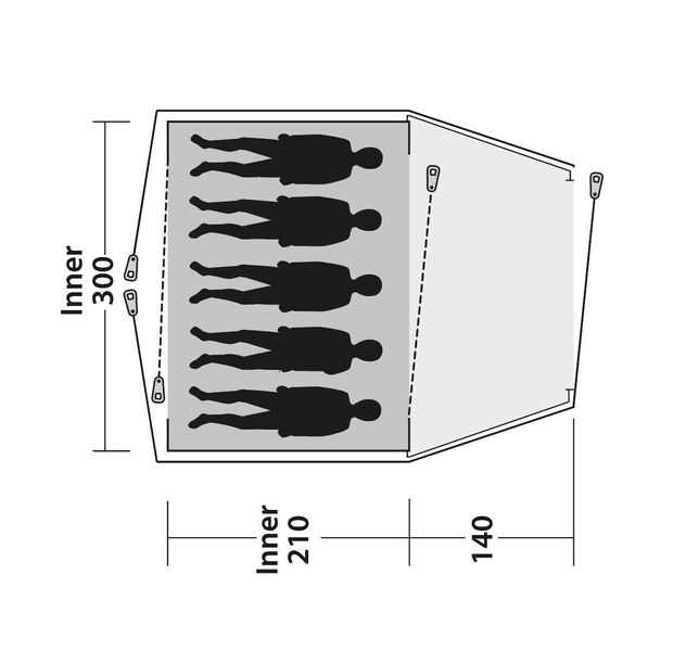 5 Personen Kuppelzelt Cloud 5