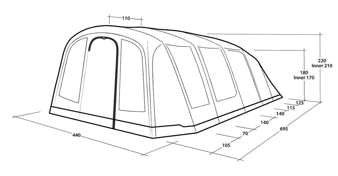 7 Personen Tunnelzelt Tennessee 7 Air