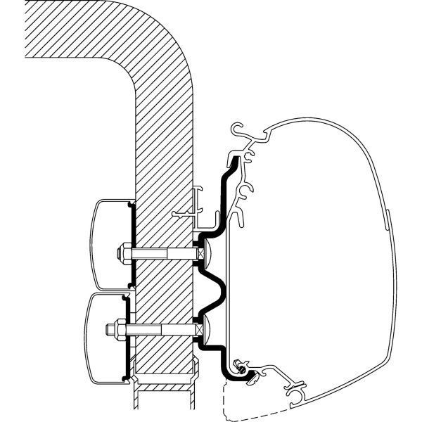 Adapter für Hymer Exsis / Camp ab Bj. 2012 zu TO Serie 5 und 8, Länge 4 m