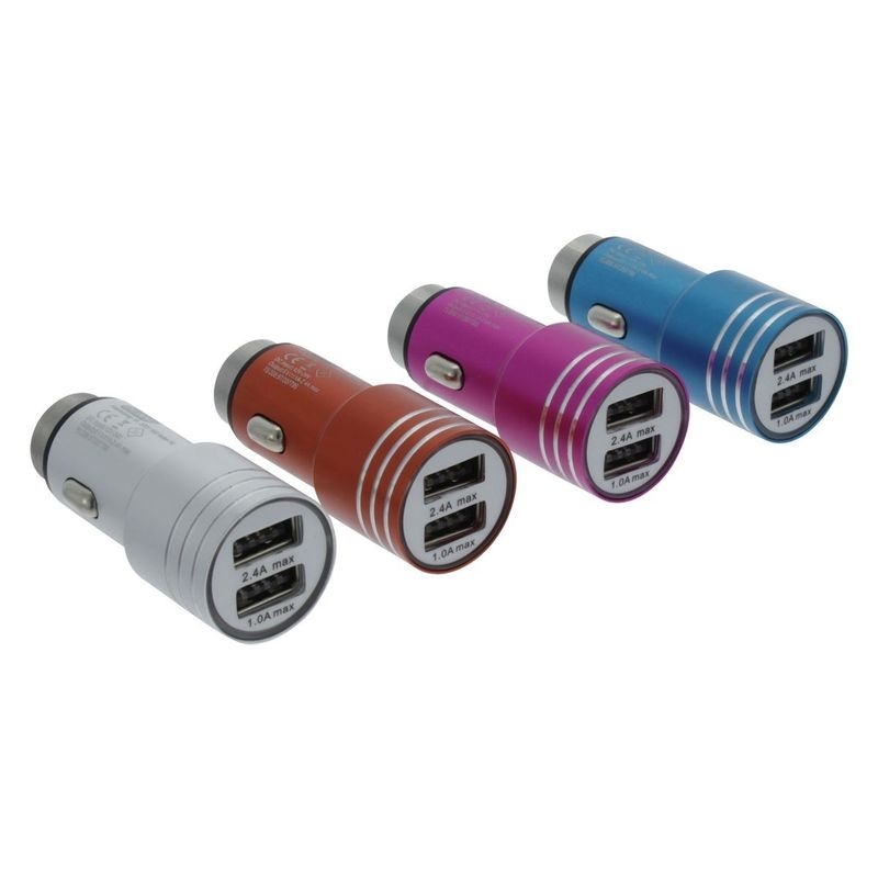 USB Ladegerät 12V 2xUSB 5V 2.1A verschiedene Farben