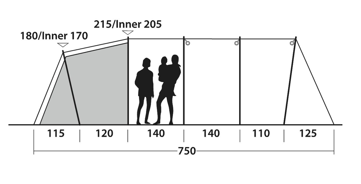 6 Personen Tunnelzelt Yosemite 6TC Muster