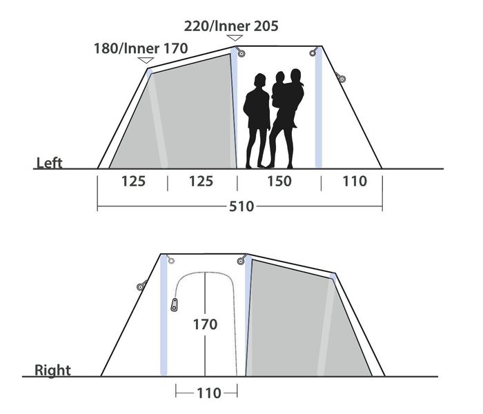 4 Personen Tunnelzelt Montana 4 Air