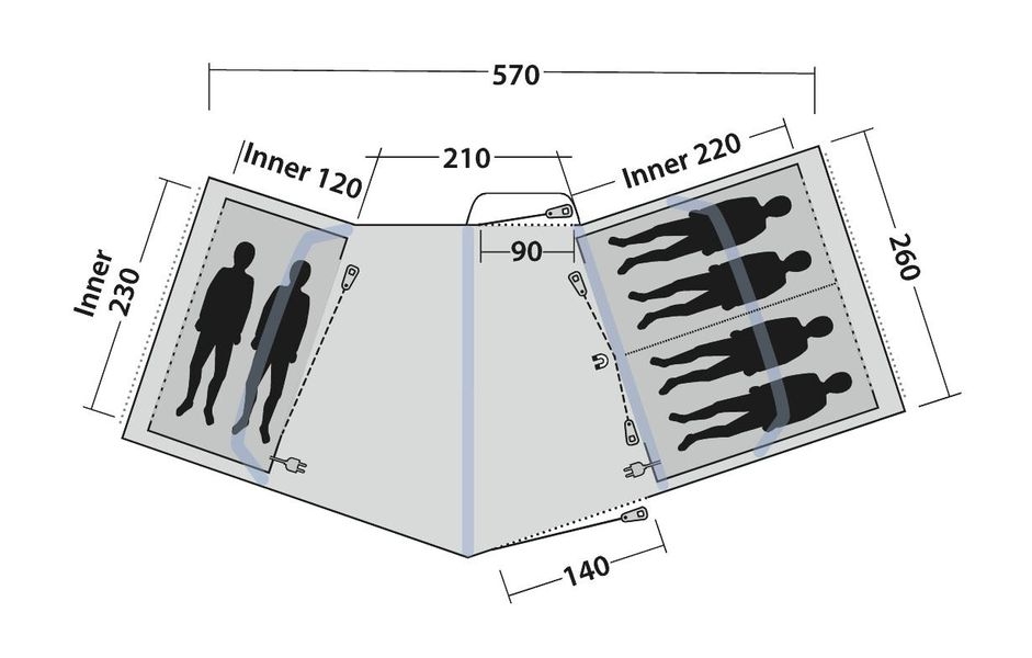 6 Personen Vis-à-Vis Tunnelzelt Hartford 6 Air