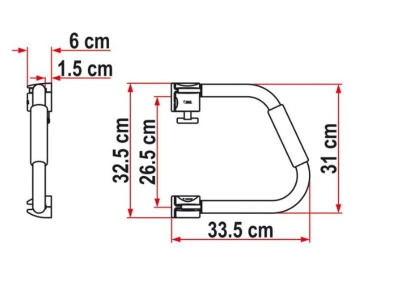 Security Bügel und Einstiegshilfe 31 cm - weiß