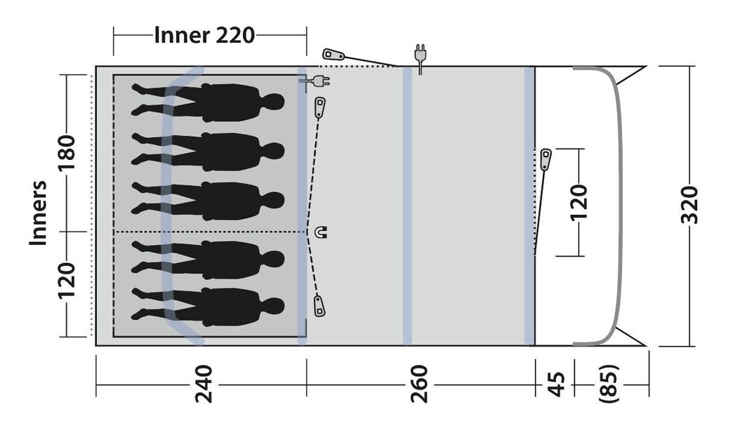 5 Personen Tunnelzelt Colorado 5 Air