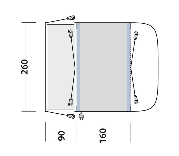 Outwell Busvorzelt Newburg 160 Air 1x aufgebaut