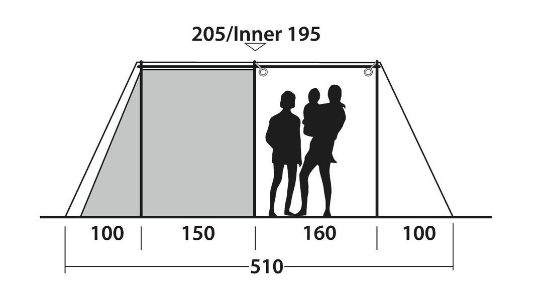 5 Personen Tunnelzelt Nevada 5