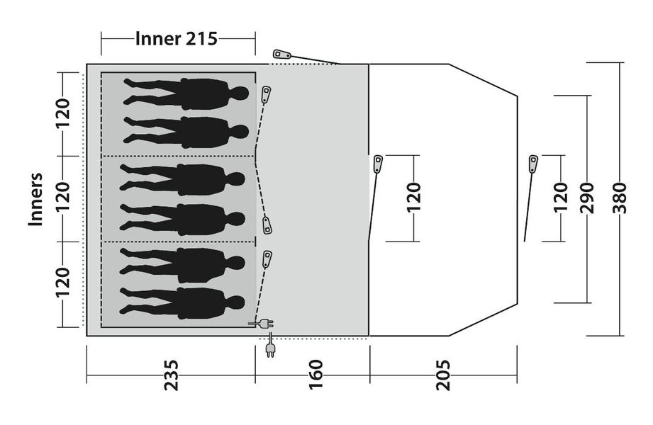 6 Personen Tunnelzelt Rockwell 6