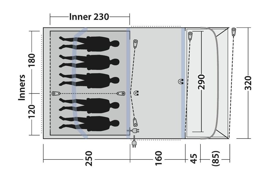 5 Personen Tunnelzelt Flagstaff 5 Air