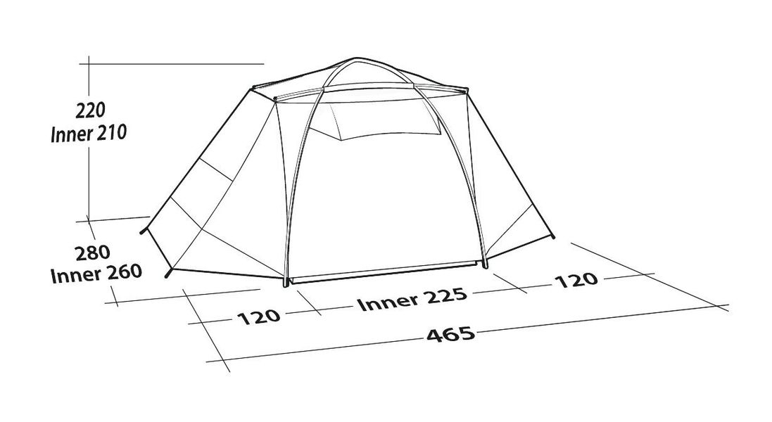 5 Personen Kuppelzelt Cobra Stone 5