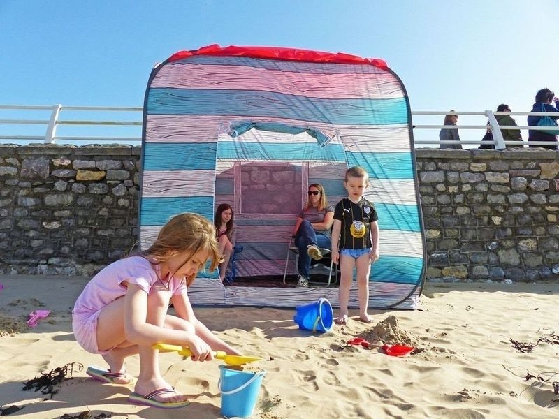 Beach Hut, Pop-Up Strandhütte, Farbe: Blau