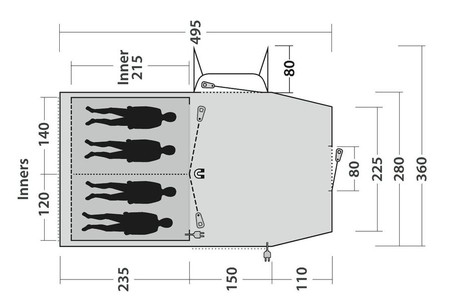 4 Personen Tunnelzelt Nevada 4