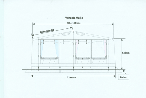 Sonnendach für Vorzelte, Giebelmaß: 293-307 cm T=200cm