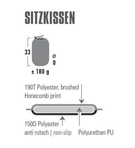 Sitzkissen selbstaufblasend 30 x 40 x 3 cm