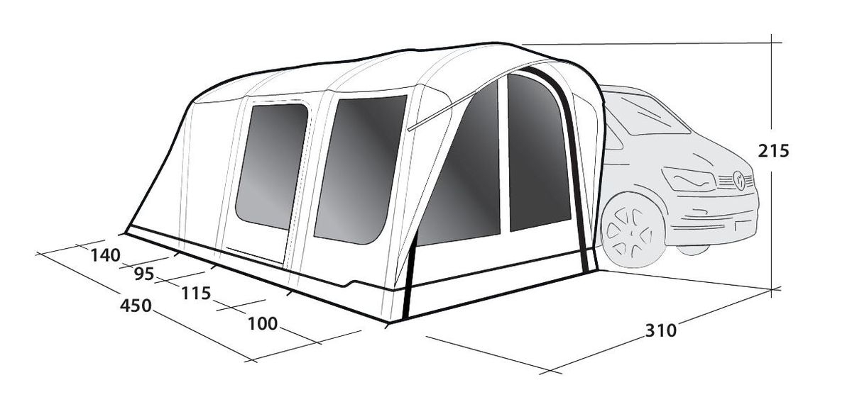 Busvorzelt Wolfburg 450 Air