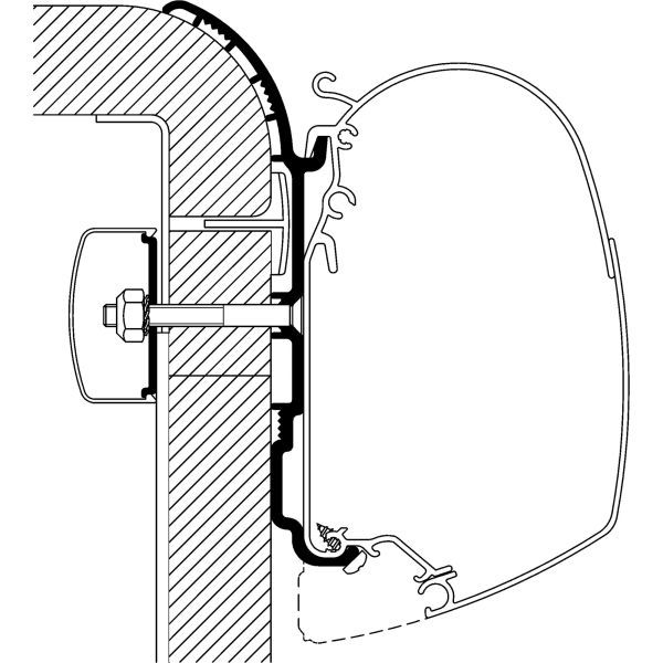 Adapter für Bürstner Reisemobile zu Thule Omnistor Serie 5 und 8 (3 m)