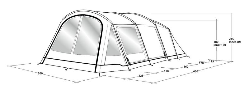 4 Personen Tunnelzelt Yosemite Lake 4TC Ausstellungsstück