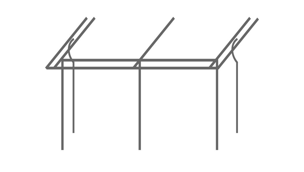 Teilzelt Wien links/rechts/mittig Einzug