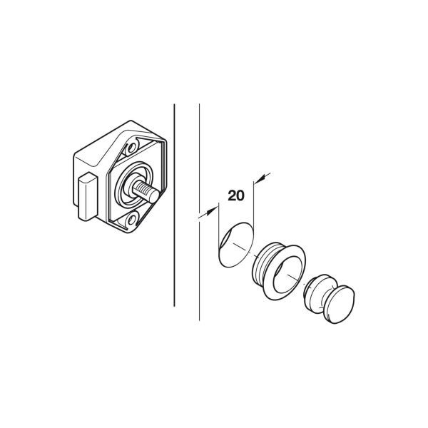 Aufschraub-Riegelschloss Push-Lock Mini