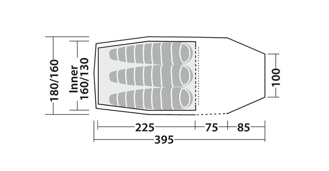 3 Personen Tunnelzelt Voyager 3EX