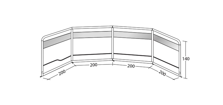 Aufblasbarer Windschutz Air 80 x 31 x 31 cm