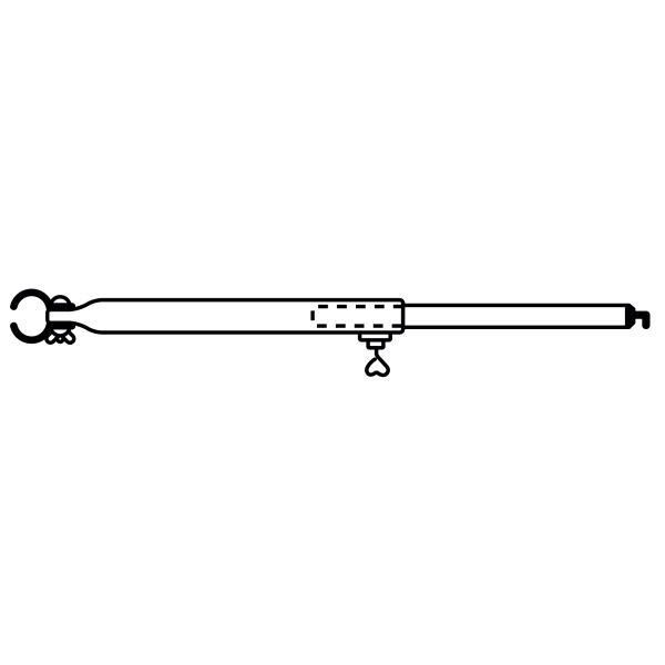 Dachhakenstange 25 mm Stahl, Länge 170-260 cm