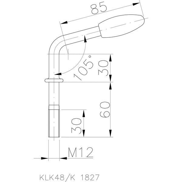 Knebel für Klemmschelle 12 mm Durchmesser x 30