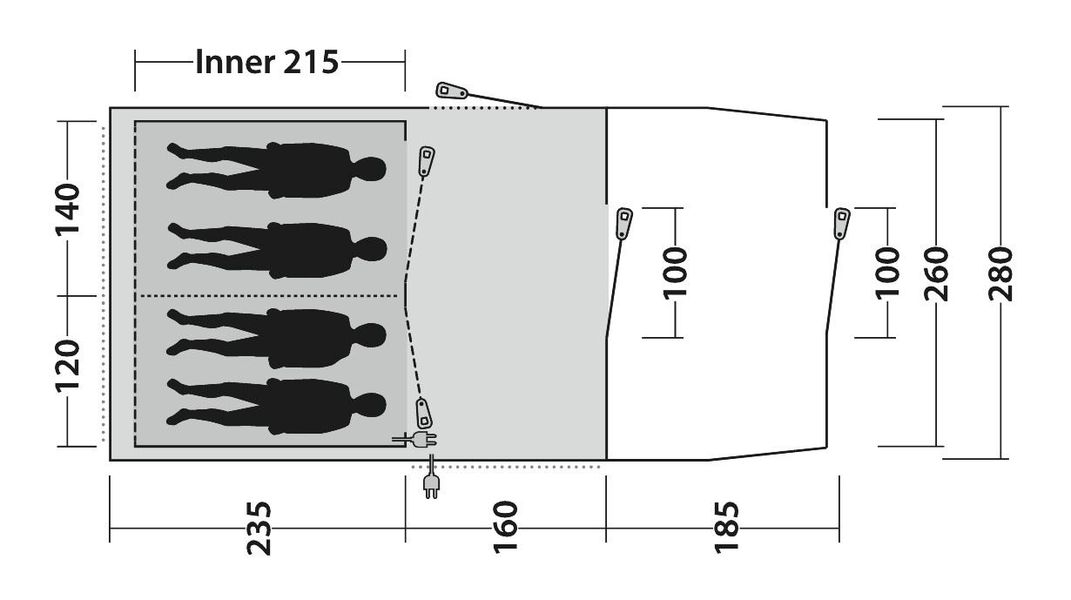 4 Personen Tunnelzelt Rockwell 4