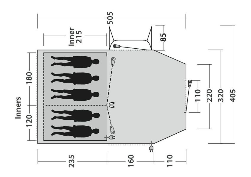 5 Personen Tunnelzelt Nevada 5