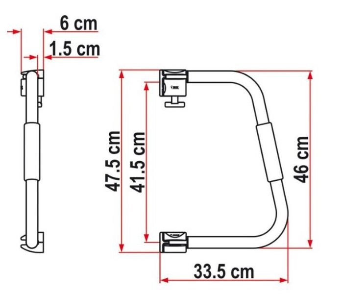 Security Bügel und Einstiegshilfe 46 cm - weiß