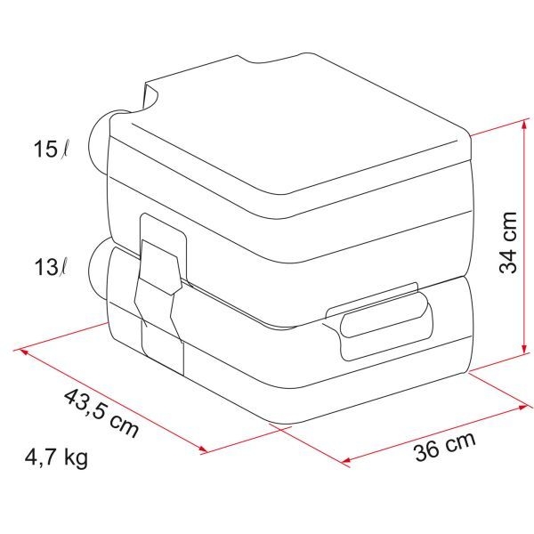 Tragbare Chemitoilette Bi-Pot 34