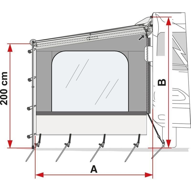 Seitenwand Side W für Caravanstore XL