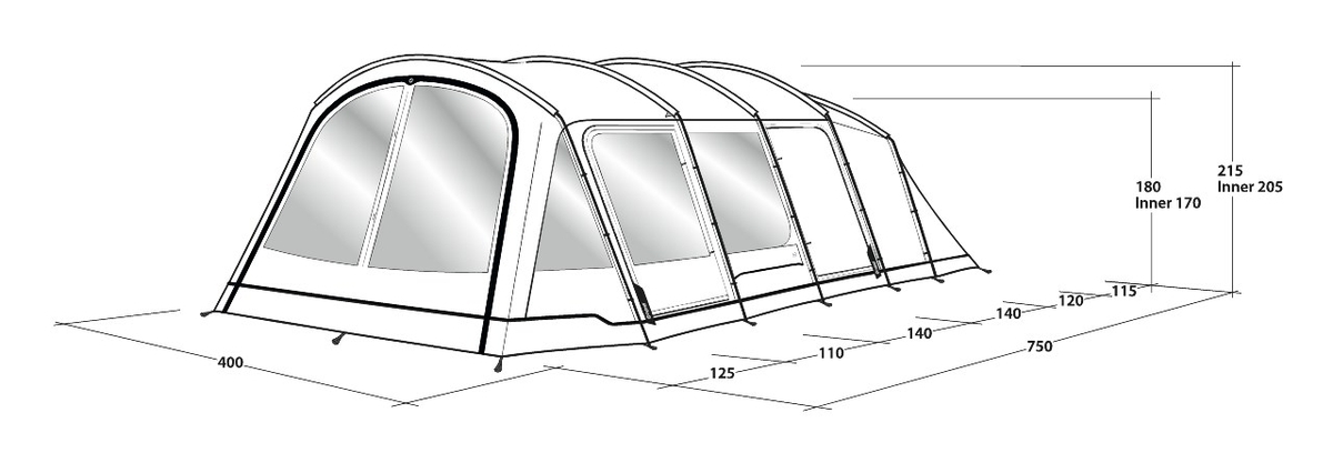 6 Personen Tunnelzelt Yosemite 6TC Muster