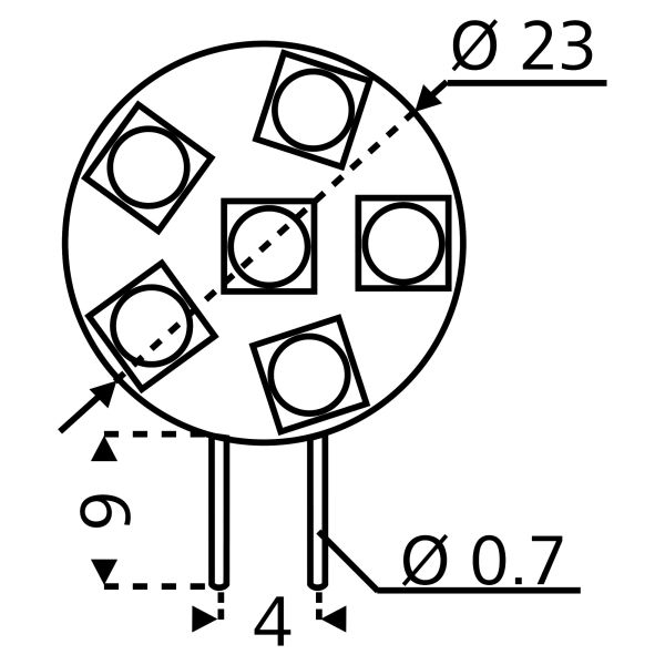 6er SMD Modul warmweiß