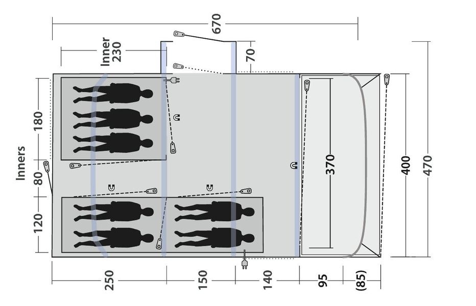 7 Personen Tunnelzelt Vermont 7 Air