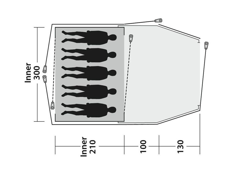 5 Personen Kuppelzelt Cloud 5 Plus