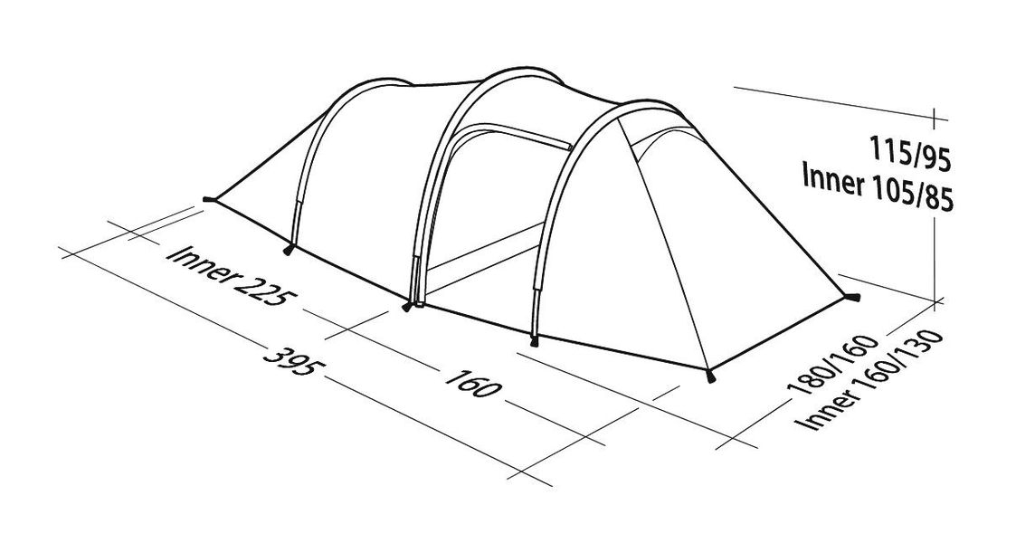 3 Personen Tunnelzelt Voyager 3EX