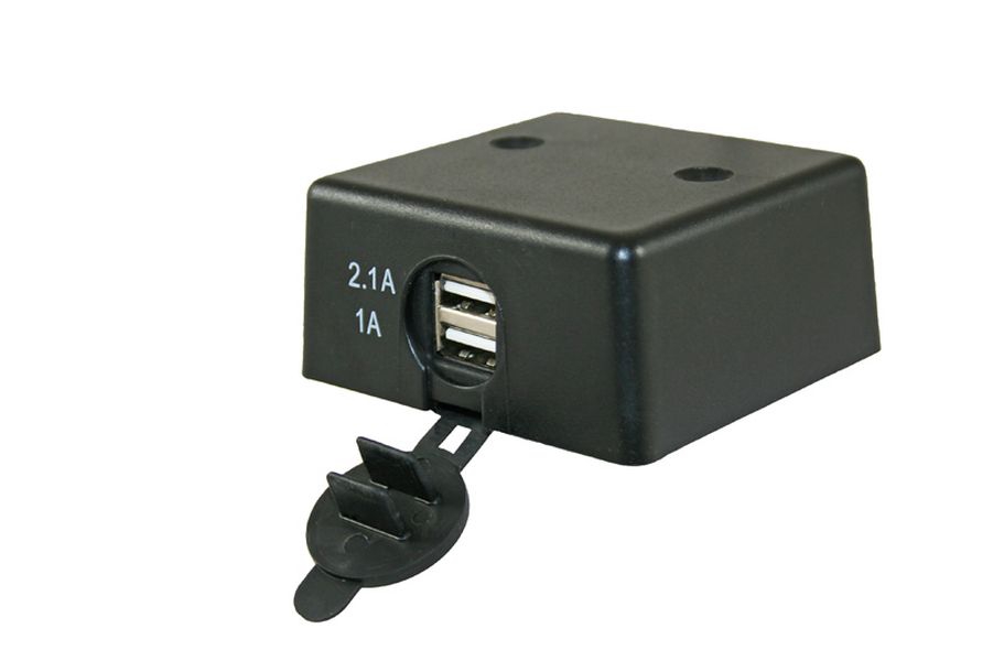 12V 2-fach Aufbausteckdose USB