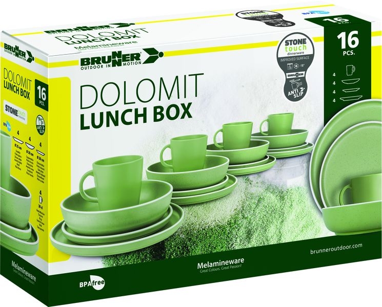 Geschirrset Lunch Box Dolomit grün 16-teilig